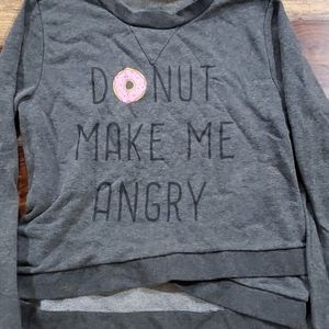 DONUT MAKE ME ANGRY grey sweatshirt